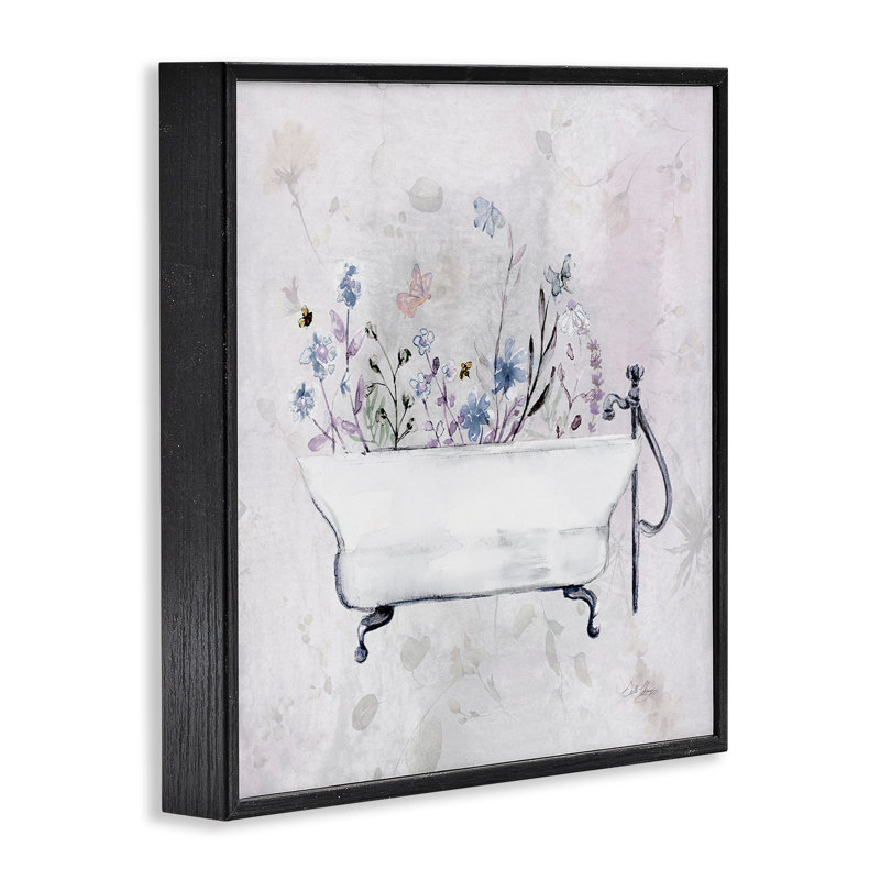 Giclée antique encadrée par Botanicals, design par Stella Chang, Giclée encadrée noir minuit, H 12 po x l 12 po