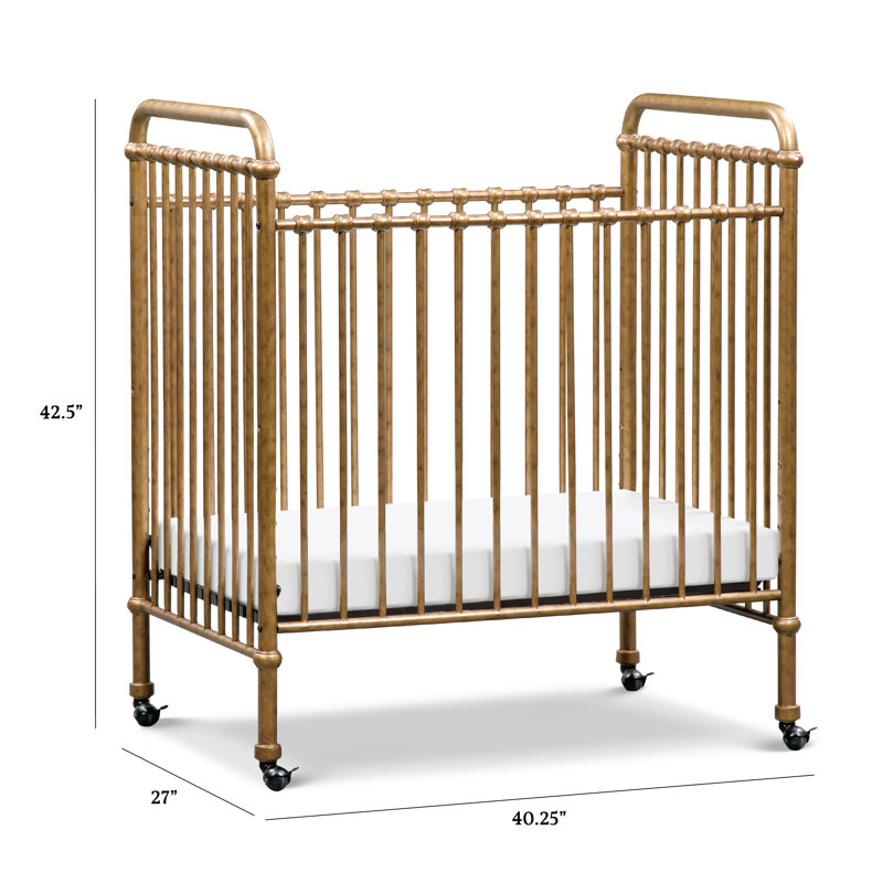 Abigail 3-In-1 Convertible Mini Crib, Vintage Gold