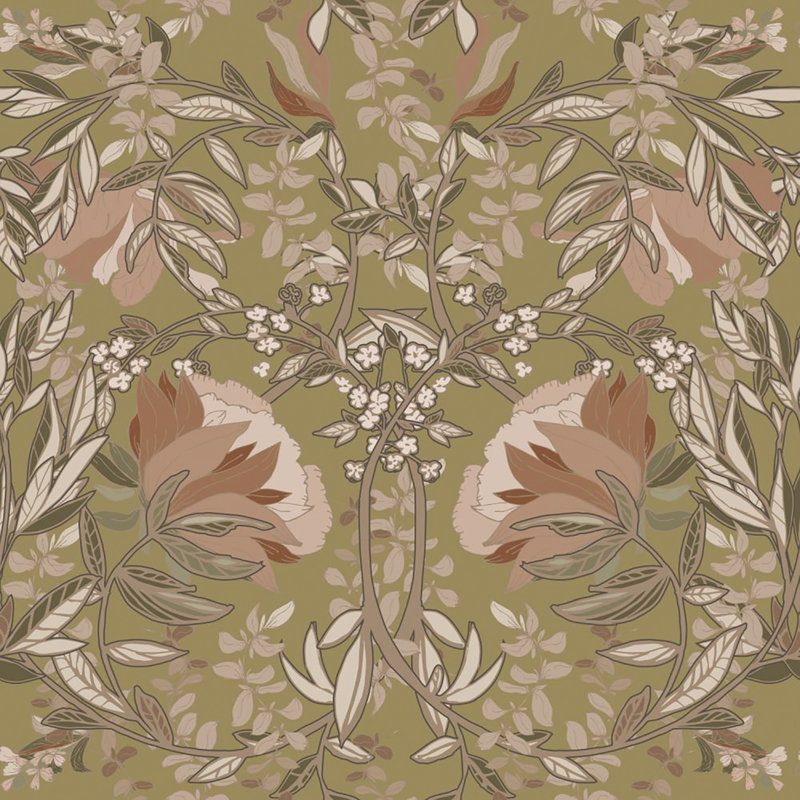 Double rouleau floral, Doré
