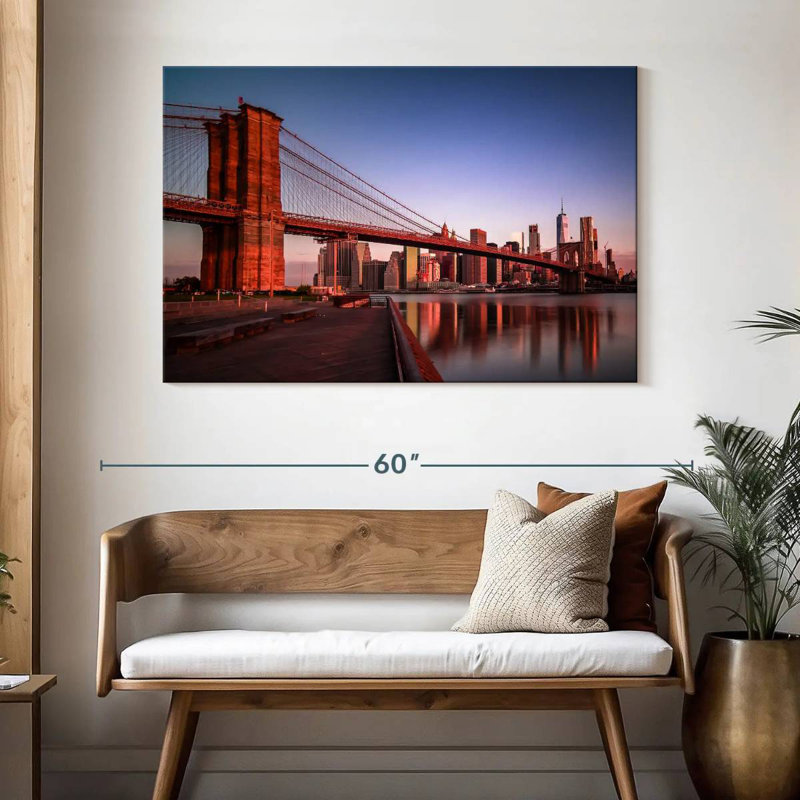 Lilie Brooklyn Bridge au lever du soleil, H 32 po x l 48 po