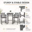 Ensemble de 3 chaises de bar et table Adirondack d'extérieur, ensemble de bar de patio en PEHD toutes saisons-1649983787