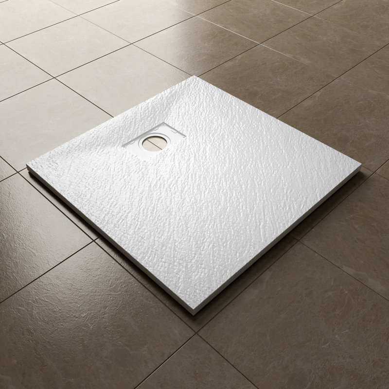 Staples Stone Standard Shower Tray - White, 40mm H x 1000mm W x 800mm D