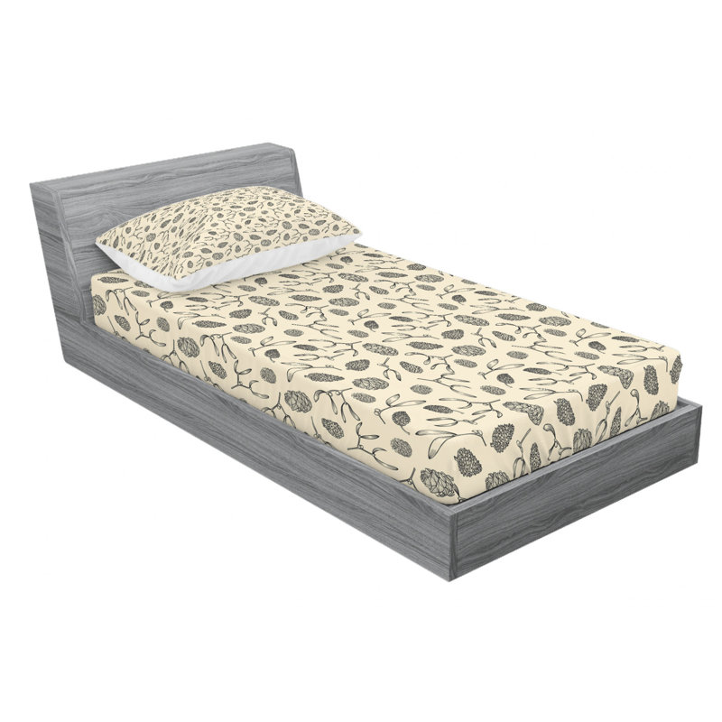 Microfiber Floral Sheet Set, Twin Sheet Set with Fitted Sheet