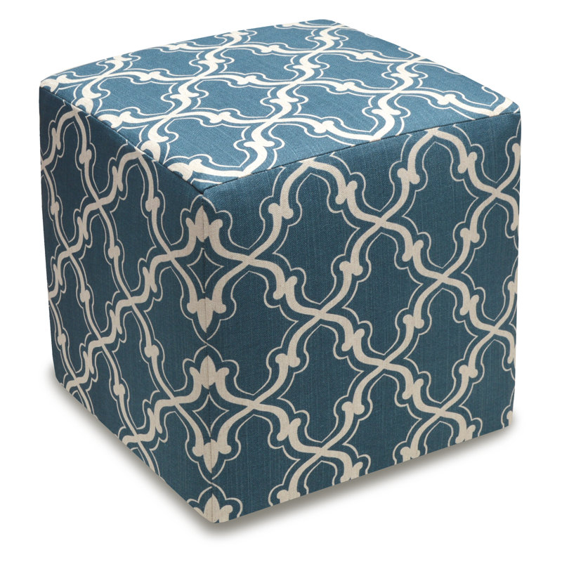 Upholstered Ottoman, Navy Blue