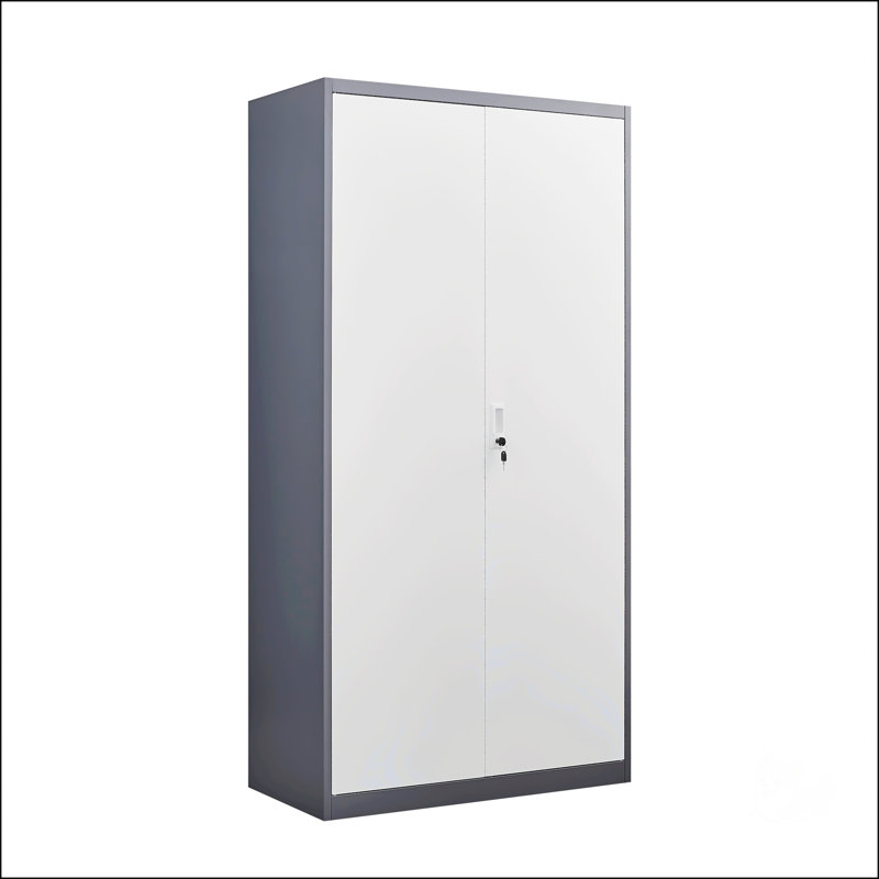 Armoire grande capacité en métal gris, Gris
