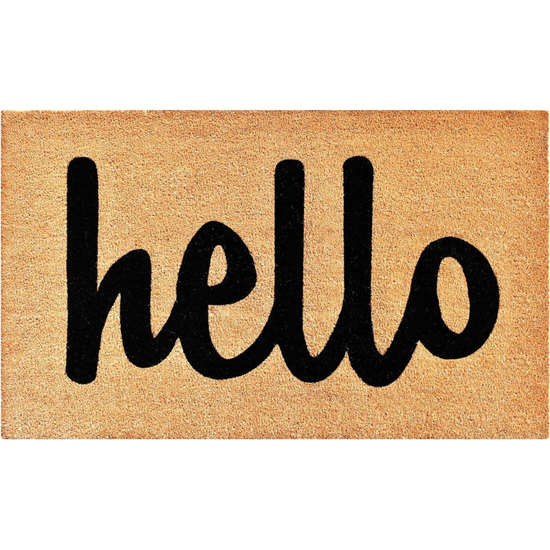 Paillasson Natural Bold Hello, 17" W X 29" L