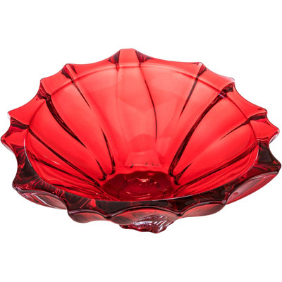 Bohème cristal AU52050, bol à fruits en cristal 13 po, vase en verre rouge Plantica