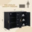  Buffet à panneaux cannelés de style moderne minimaliste de 47,3 po de largeur (ensemble de 2)-839123368