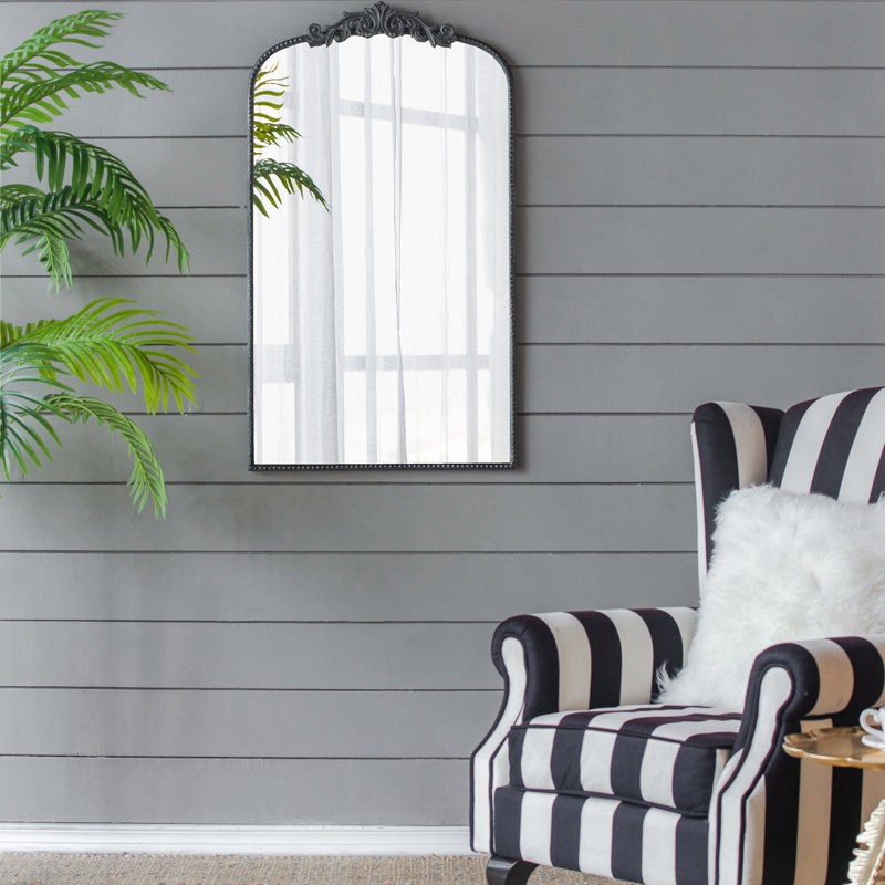 Miroir d'appoint mural Emmeline, Noir, 36 po x 24 po