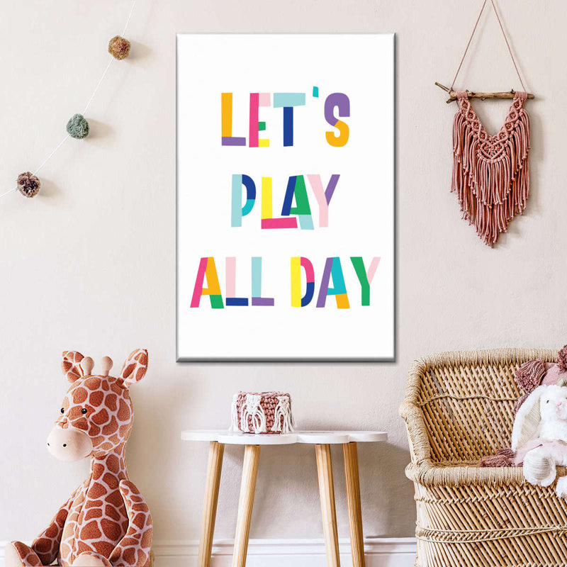 Nursery Play All Day sur toile, H 24 po x l 16 po x P 1,25 po