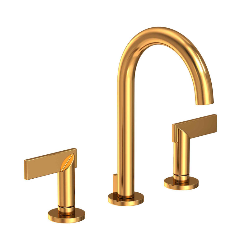 Priya Widespread Bathroom Faucet with Drain Assembly, Aged Brass