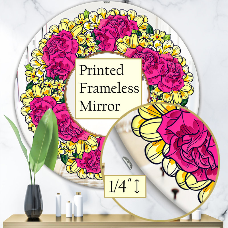Miroir d'appoint Flowers Cabin and Lodge, H 31,5 po x l 31,5 po x P 0,24 po