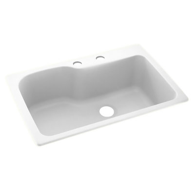 Swan 22'' W Single Bowl Solid Surface Dual Mount Kitchen Sink