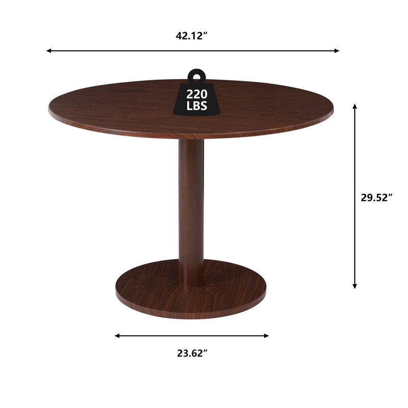 Table de salle à manger Haben, Noyer, H 29,52 po x L 23,62 po x l 23,62 po