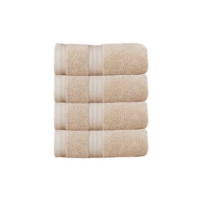 Elegance Essentials 550GSM 100% Cotton Zero Twist Super Absorbent Hand Towel (Set of 4) - 16"x24"