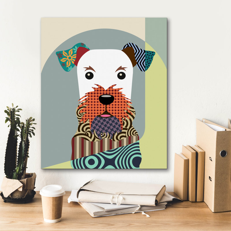 «Airedale Terrier Dog» par Lanre Adefioyue, H 24 po x l 20 po x P 0,75 po