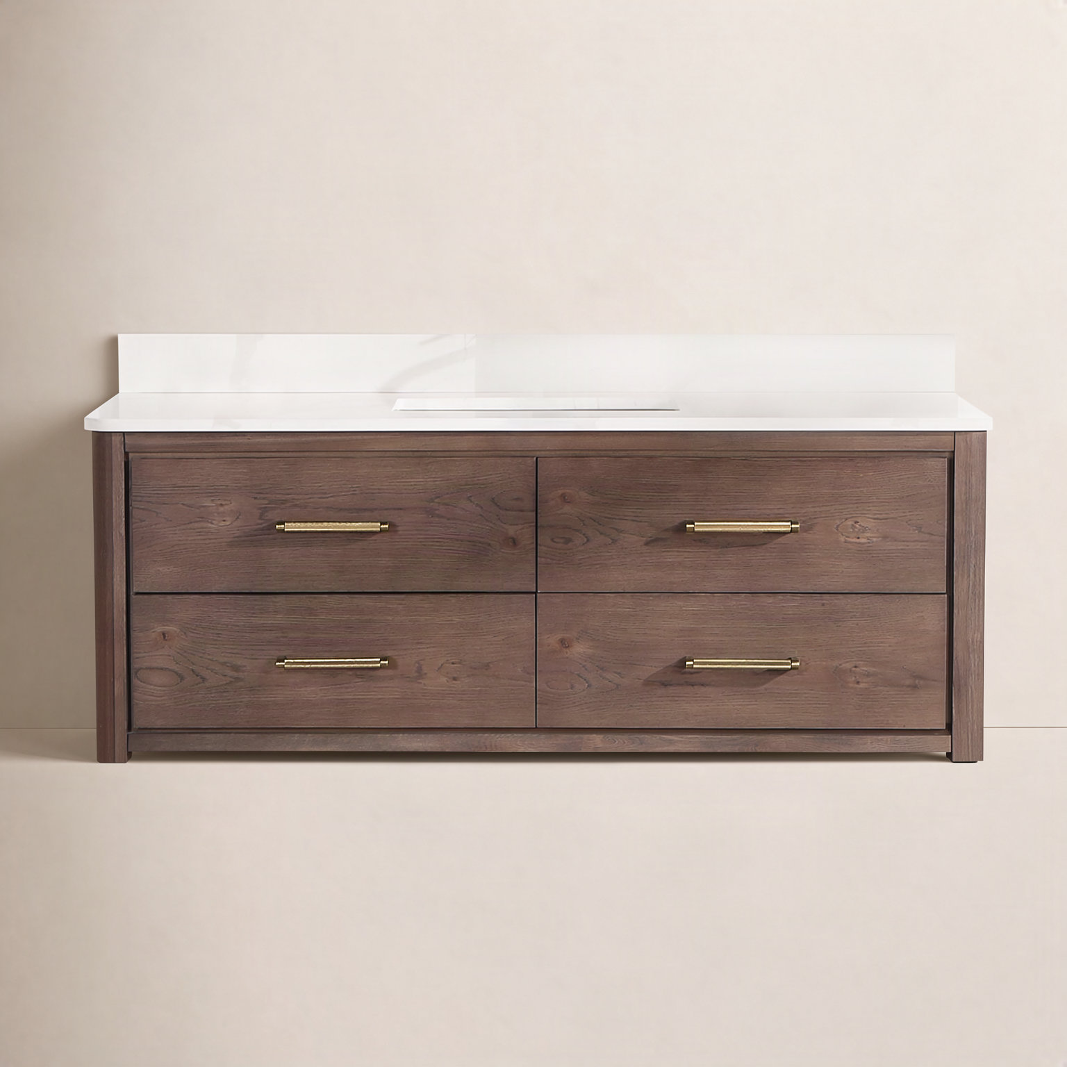 Cristo 55'' Single Bathroom Vanity, Dark Brown Oak