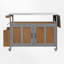 Chariot pour îlot de cuisine extérieur avec plateau en acier inoxydable, table d'appoint pliable et roues verrouillables-126112964