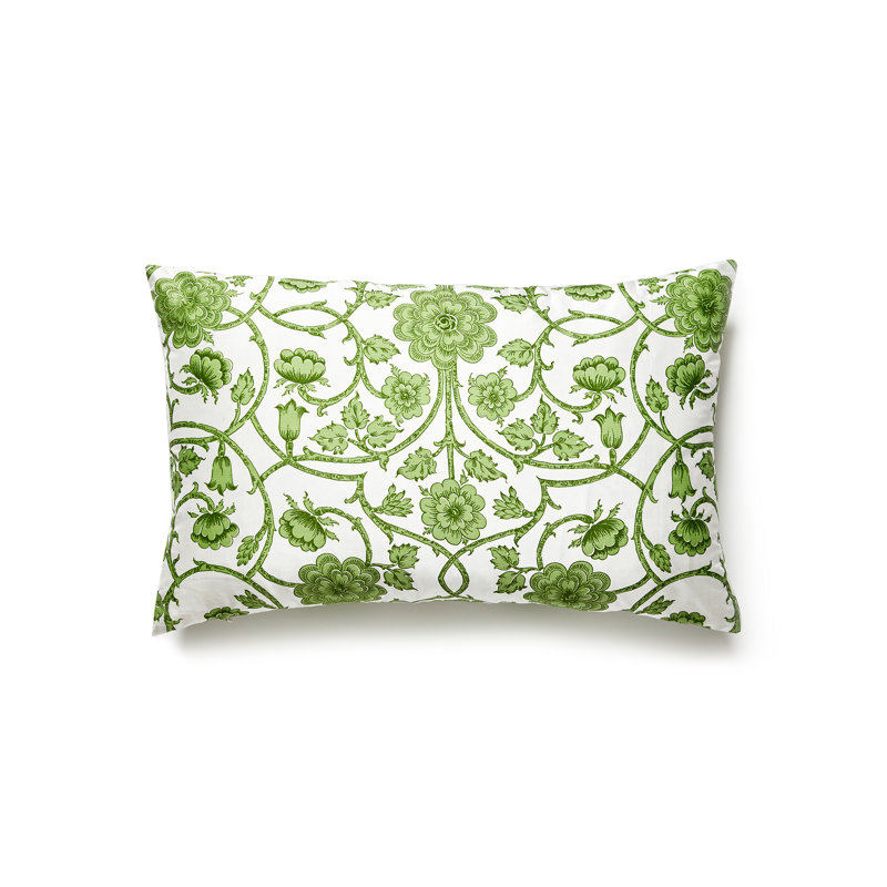 Ornamental Gate Silk Lumbar Pillow Cover & Insert, Fern