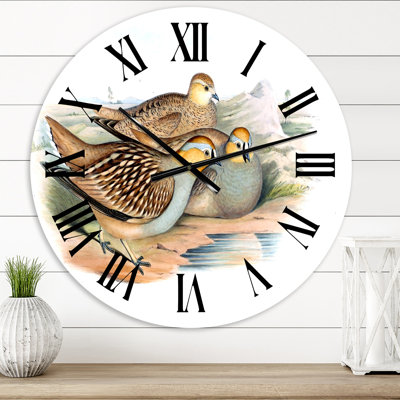 Vintage Birds In The Wild III - Horloge murale traditionnelle