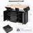 55.7'' Large Kitchen Island With 2 Drop Leaf,, Rolling Kitchen Cart On 5 Wheels With Power Outlet, Folding Storage Dining Table With Spice & Towel Rack , 3 Drawers, For Kitchen, Dining Room,Black-1605270615