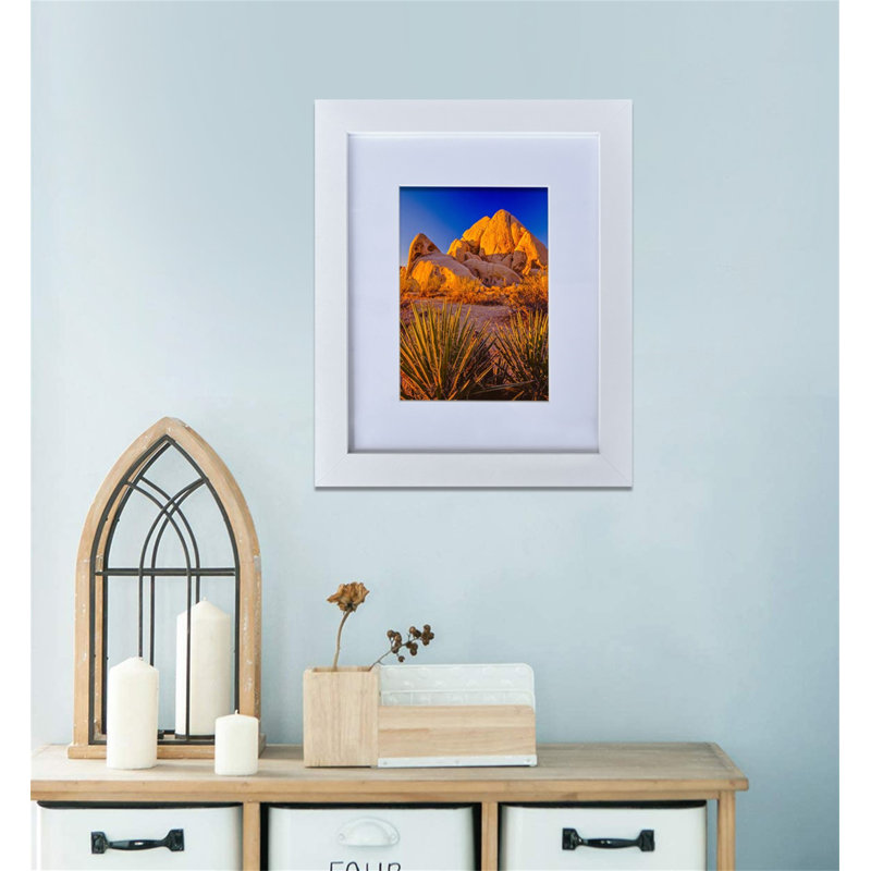 Cadre de photo en panneau de fibres à densité moyenne blanc, montage mural et plateau de table 8 po x 10 po, paquet de 6
