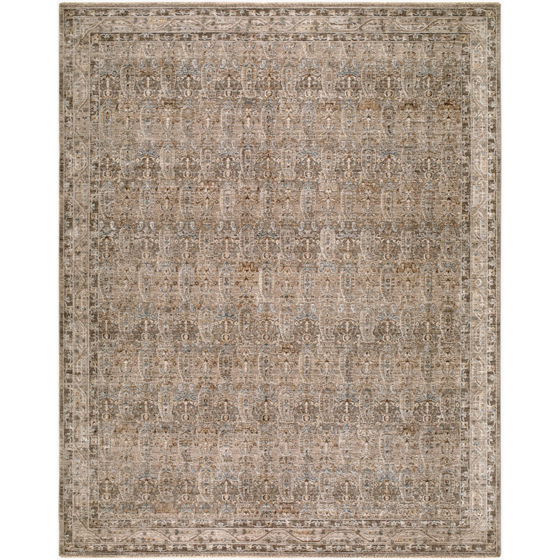 Tapis tissé à la machine Farshad, Gris / taupe / gris anthracite, Rectangle 7 pi 10 po x 10 pi 2 po