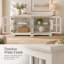 Vitrine DEL blanche avec tablettes en verre ajustables et quatre portes