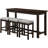 Counter Height Dining Table - 4pc With 3 Stools Ports & Storage Drawer Power Outlets Upholstery-972810598