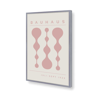 «Pink Retro Bauhaus», affiche I dans un cadre