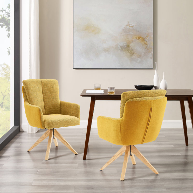 Ensemble de 2 chaises de bureau Bernab, Jaune