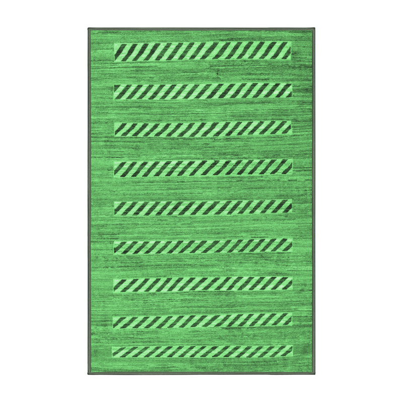 Washable Striped Indoor Rug, Rectangle 6' x 9'