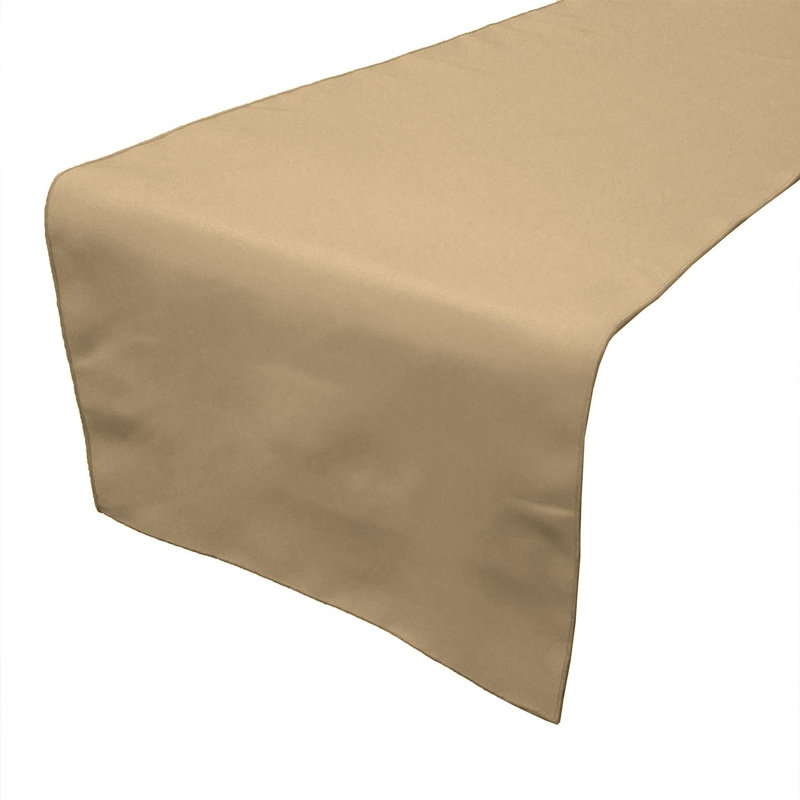 Ollig Rectangle Polyester Table Runnner, Beige, 90" x 24" 