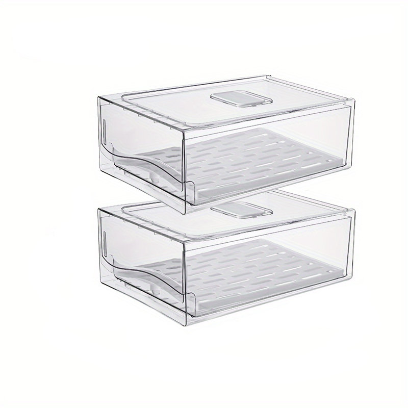 Large Food Storage Containers, Stackable Refrigerator Organizer Bins with Handles, BPA-Free Clear Storage Bins for Fridge, Kitchen and Pantry Storage