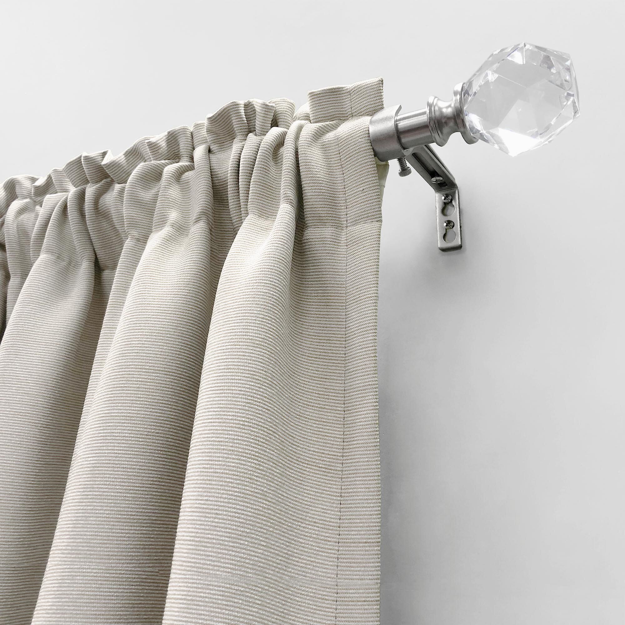 RYB HOME Adjustable Curtain Rod Set with Faceted Ball