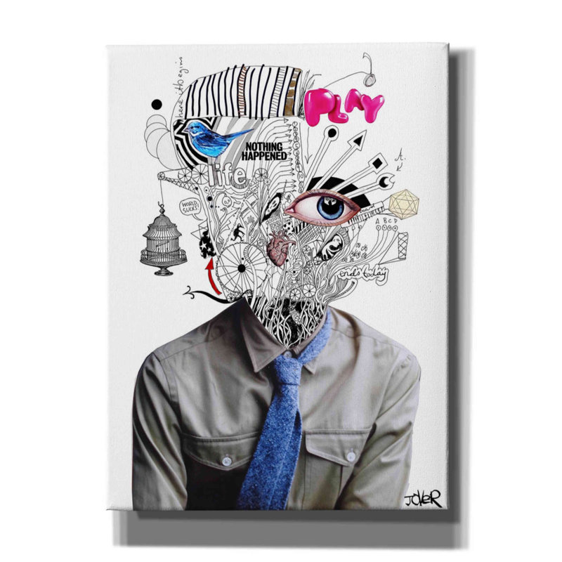«The Introspect» par Loui Jover, toile, art mural, H 54 po x l 40 po x P 1,5 po