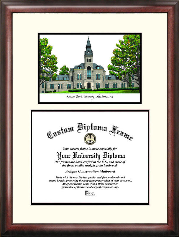 NCAA Scholar Diploma Picture Frame, Kansas Wildcats d'État, 17cm H x 21cm W x 2cm D