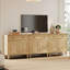 Meuble télé 94,5 po fait à la main avec patchwork et armoire, pour téléviseur de 100 po ou moins, chêne-235927478