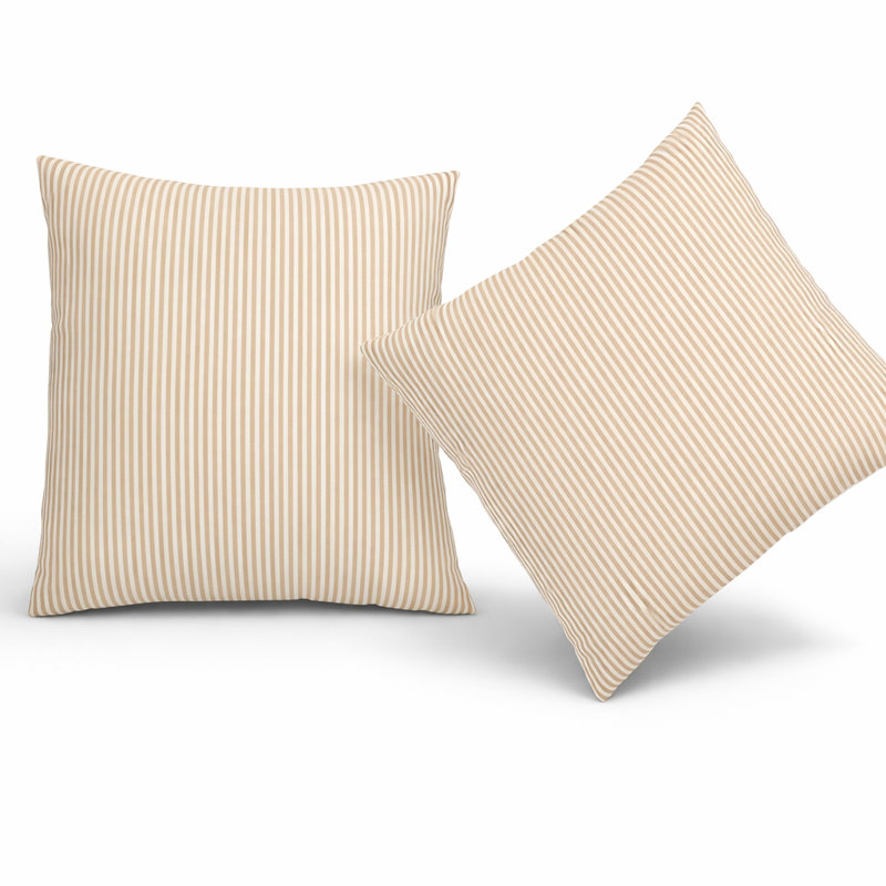 18" x 18" Water-Resistant Striped Square Outdoor Throw Pillow (Set of 2)