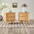 Aizlyn Mid-Century Modern Solid Wood Groove-Handle Nightstands-884636646