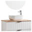 Lavabo vasque carré blanc en céramique 15,1 "x 15,1" pour meuble-lavabo de salle de bain