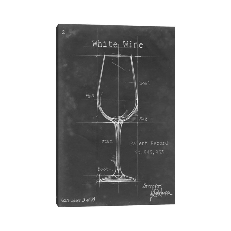 'Barware Blue Print IV' by Ethan Harper Drawing Print on Wrapped Canvas, Wrapped Canvas, 20.32 cm H x 30.48 cm W