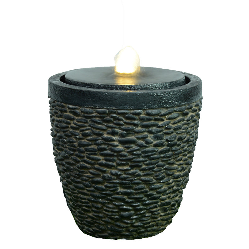  Resin Stone Fountain with Light, Small