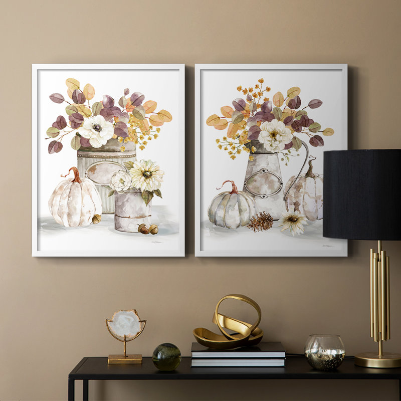 «Autumn Arrangement I», reproduction encadrée de qualité supérieure - prête à être accrochée - aucun clou requis - aucun clou requis