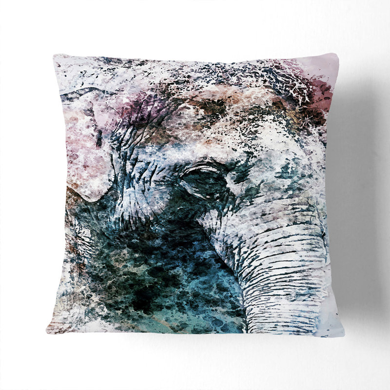 Abstract Square Throw Cushion, 40cm H x 40cm W x 15cm D, Black