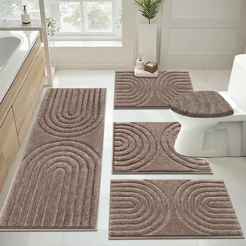 Tapis de bain absorbant (ensemble de 5), Brun