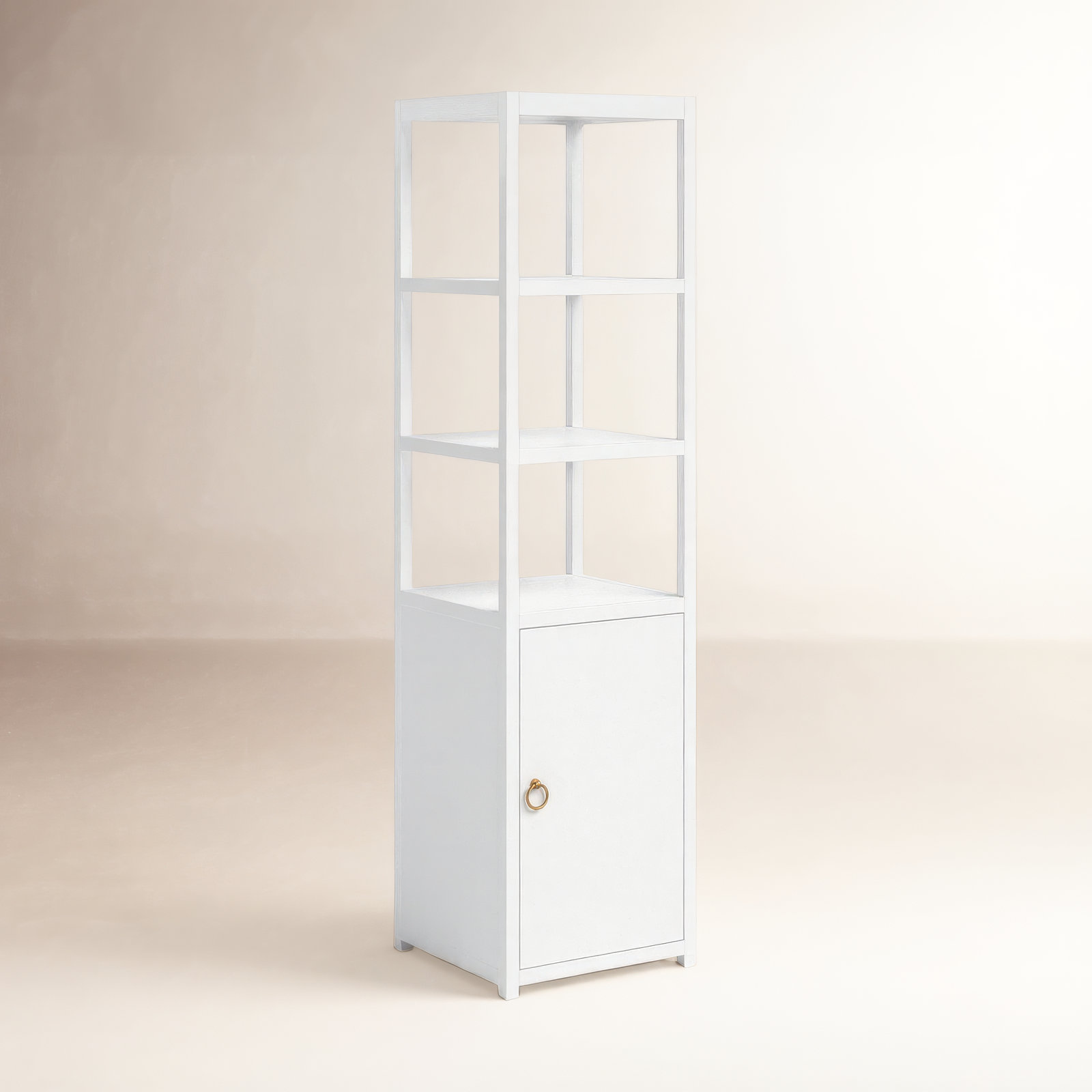 Elin 18" Acacia Bookcase, White