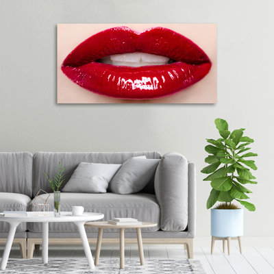 Red Lips - Wrapped Canvas Print