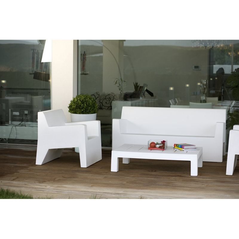 Jut 36" Wide Outdoor Patio Sofa, Black
