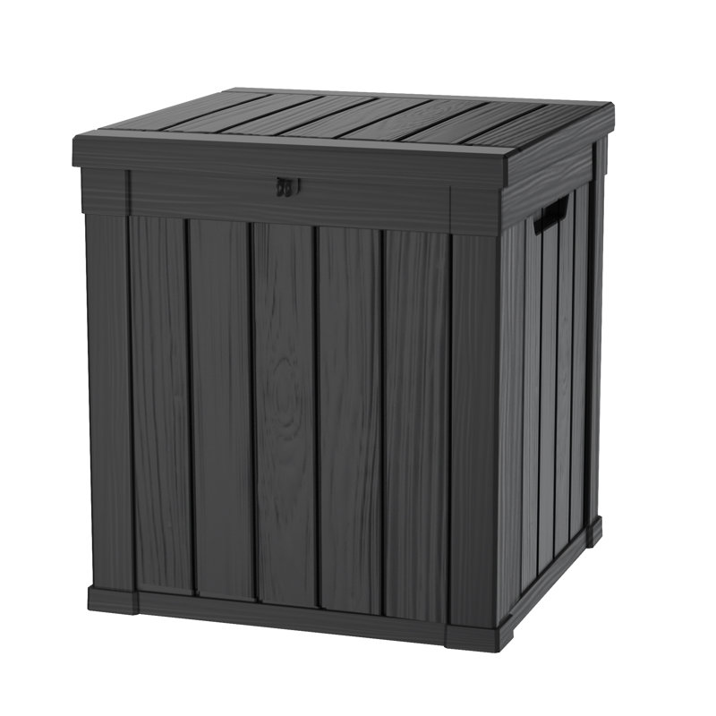 50Gallons Water Resistant Resin Lockable Deck Box, Black